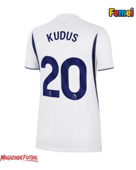 Tottenham Hotspur Mohammed Kudus #20 Tricou Fotbal Replică 2026-27 Femei Acasa Tottenham Hotspur Mohammed Kudus #20 Tricou Fotbal Replică 2026-27 Femei Acasa